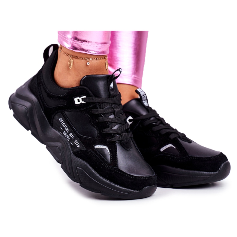 Adidași pentru femei Big Star Black GG274654 negru