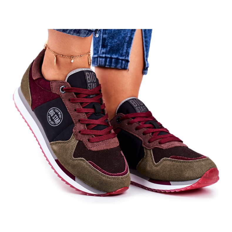 Sporturi pentru tineri Big Star Grey și Claret GG274459 roșu gri