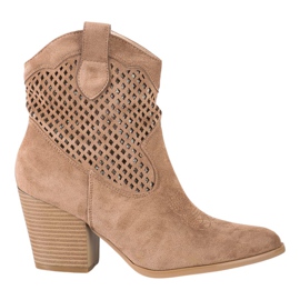Erynn Cizme de cowboy ajurate bej Erynn Cizme de cowboy ajurate bej