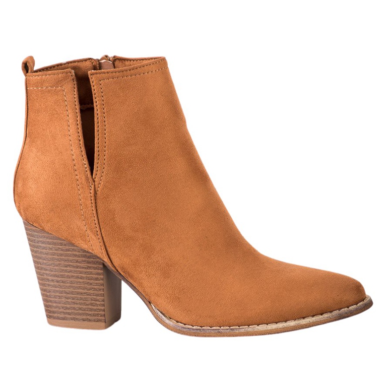 Erynn Ghete din piele de căprioară cu tăietură maro