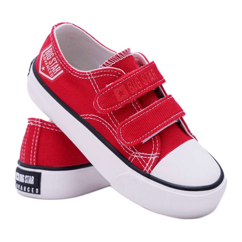 Adidași pentru copii Big Star cu velcro roșu FF374063 alb Adidași pentru copii Big Star cu velcro roșu FF374063 alb