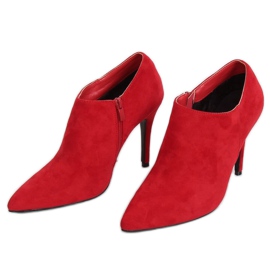 Pantofi roșii din piele de căprioară pe toc stiletto TX-1850 Roșu roşu