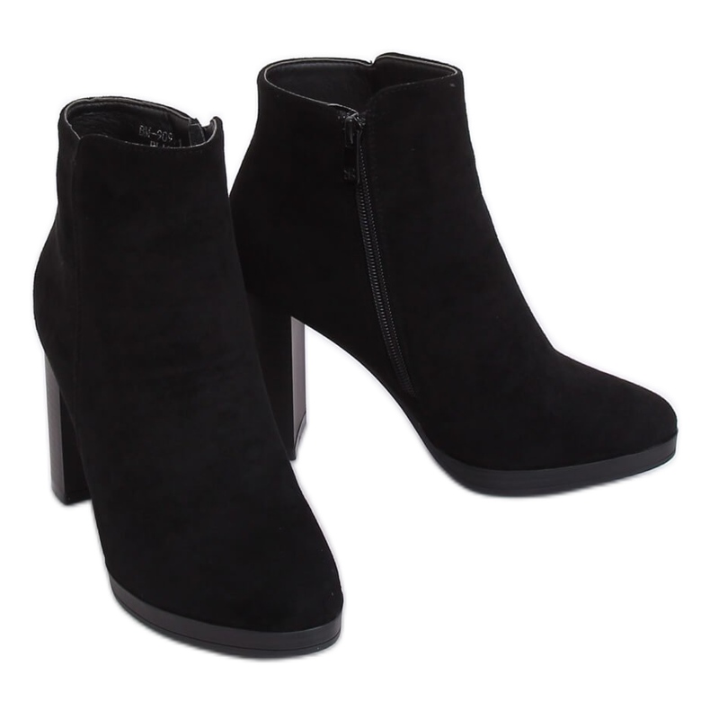 Cizme negre cu toc înalt BM-9091-1 Negre negru Cizme negre cu toc înalt BM-9091-1 Negre negru