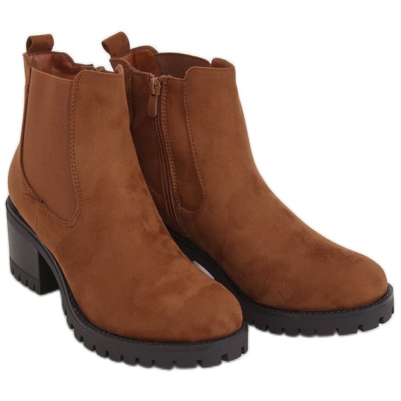 Ghete Chelsea tocuri înalte camel 4935 Camel maro Ghete Chelsea tocuri înalte camel 4935 Camel maro