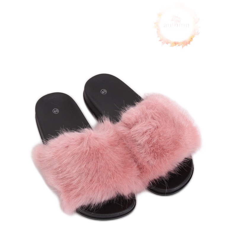 Papuci roz cu blană CK107P Roz Papuci roz cu blană CK107P Roz