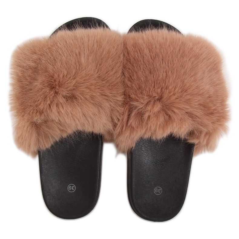 Papuci cu blană de cămilă CK107P Camel maro