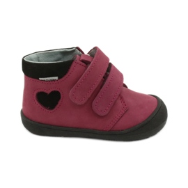 Pantofi cu velcro inima Mazurek 1341 claret / negru roșu