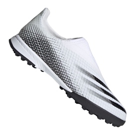 Ghete de fotbal Adidas X Ghosted.3 Ll Tf Jr EG8150 gri / argintiu, alb, gri / argintiu alb