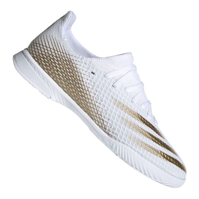 Ghete de fotbal Adidas X Ghosted.3 In Jr EG8225 gri / argintiu, alb, auriu alb
