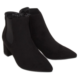 Cizme negre cu toc mic W27012 Negru Cizme negre cu toc mic W27012 Negru