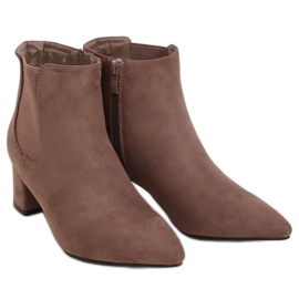 Cizme cu toc mic bej închis W27012 Kaki Cizme cu toc mic bej închis W27012 Kaki