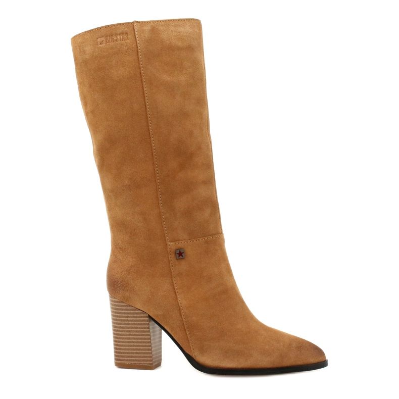 Cizme Cowboy din piele de căprioară Big Star GG274345 Camel maro galben Cizme Cowboy din piele de căprioară Big Star GG274345 Camel maro galben