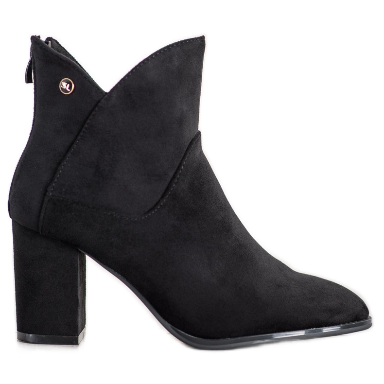 SHELOVET Cizme din piele de căprioară cu toc înalt negru