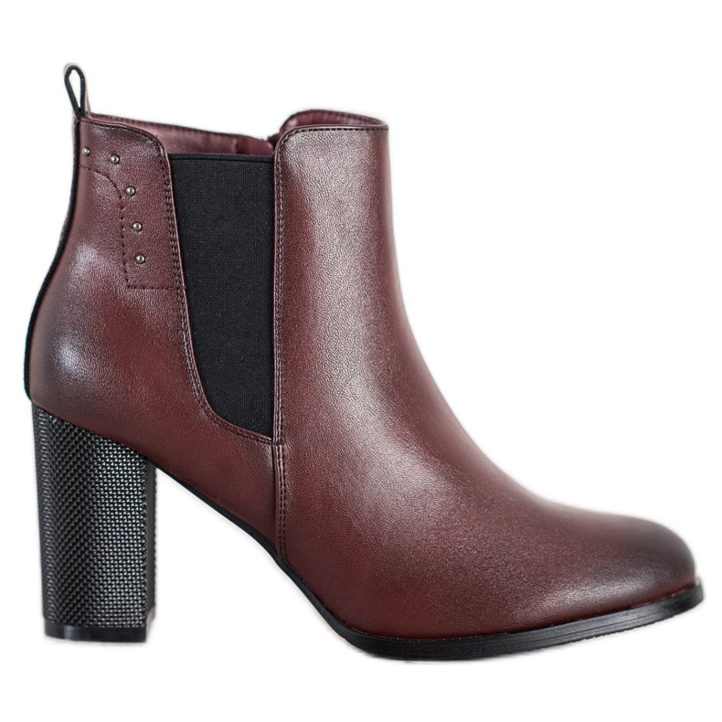 SHELOVET Cizme cu toc decorativ maro