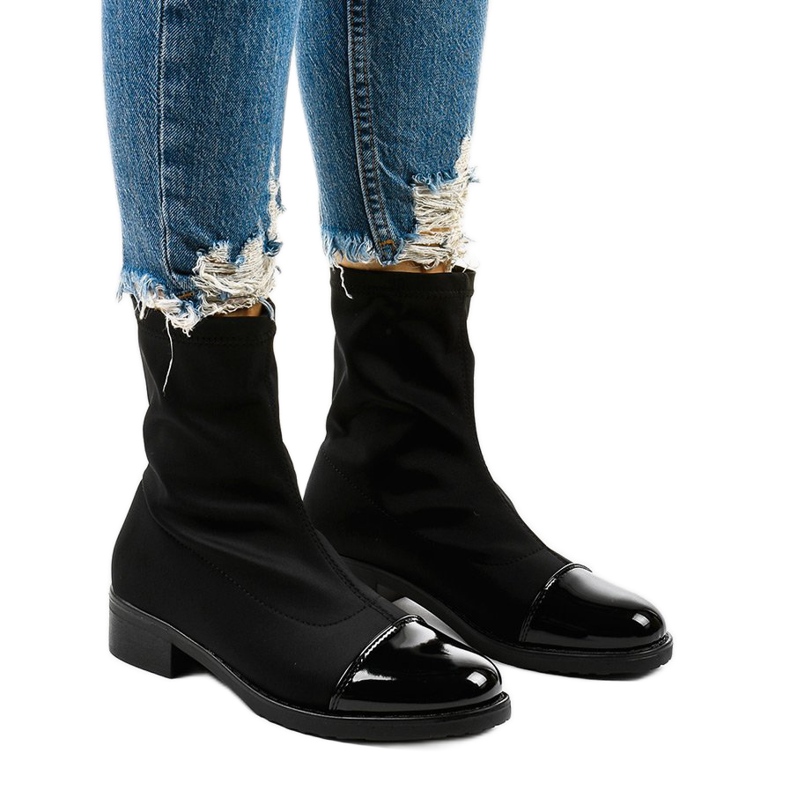 NC780 cizme plate alunecate negre negru NC780 cizme plate alunecate negre negru