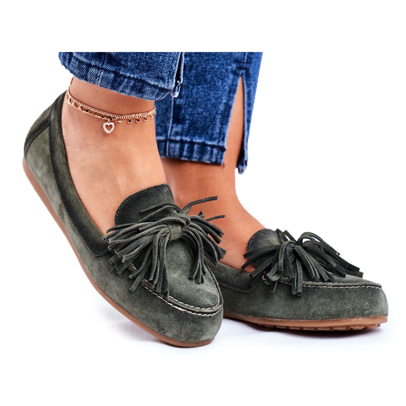 Mocasini pentru femei Piele Maciejka Olive 04830-24 verde