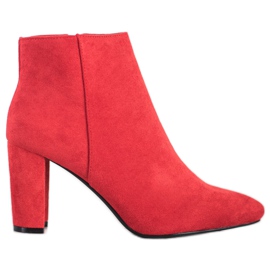 Sergio Leone Cizme roșii din piele de căprioară roșu