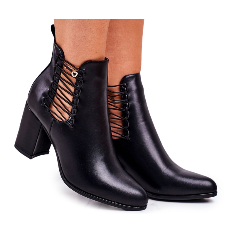 Vinceza Cizmele de damă pe toc se alunecă cu cauciucuri negru Vibo