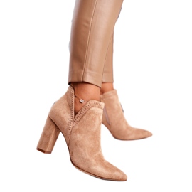 MSMG Ghete de damă pe toc tocat Kaki Bimmer MSMG Ghete de damă pe toc tocat Kaki Bimmer