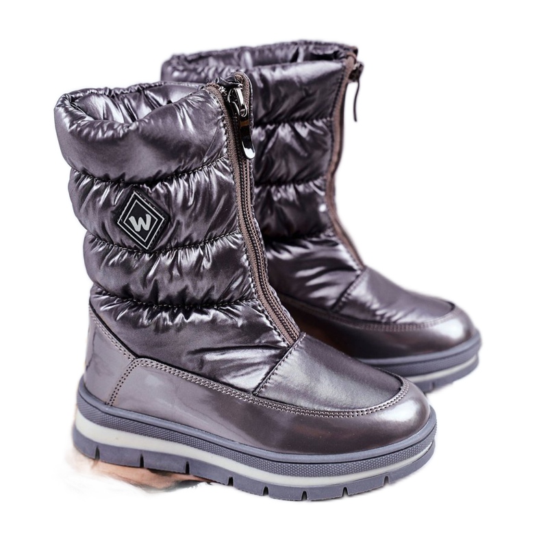 WEESTEP Cizme de zăpadă pentru copii încălzite cu lână Mumm Grey Dark gri