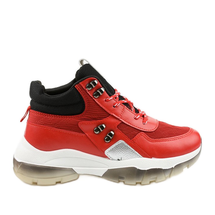 Adidași sport de modă roșii din piele ecologică Donatella negru roșu