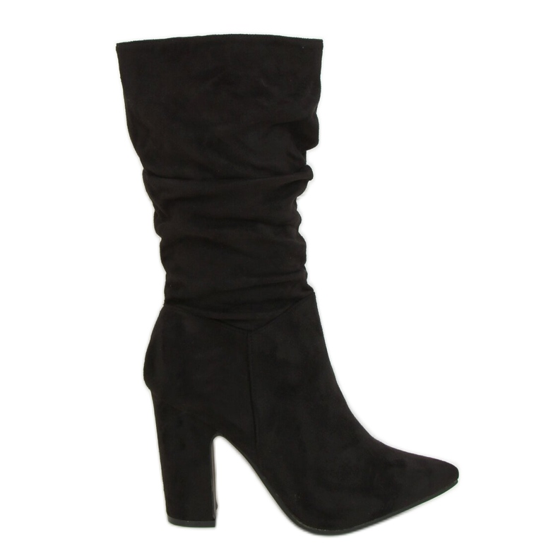 Cizme negre cu toc înalt D7510 Negru