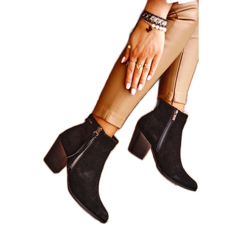 Cizme de damă cu toc înalt Big Star Black GG274362 negru Cizme de damă cu toc înalt Big Star Black GG274362 negru