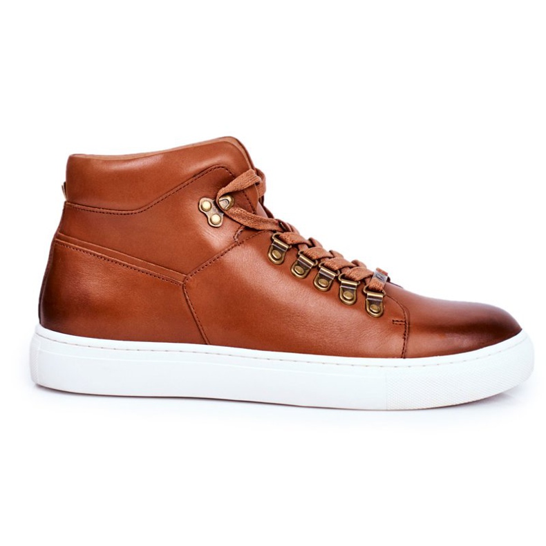 Adidași din piele pentru bărbați GOE Brown GG1N3011 maro