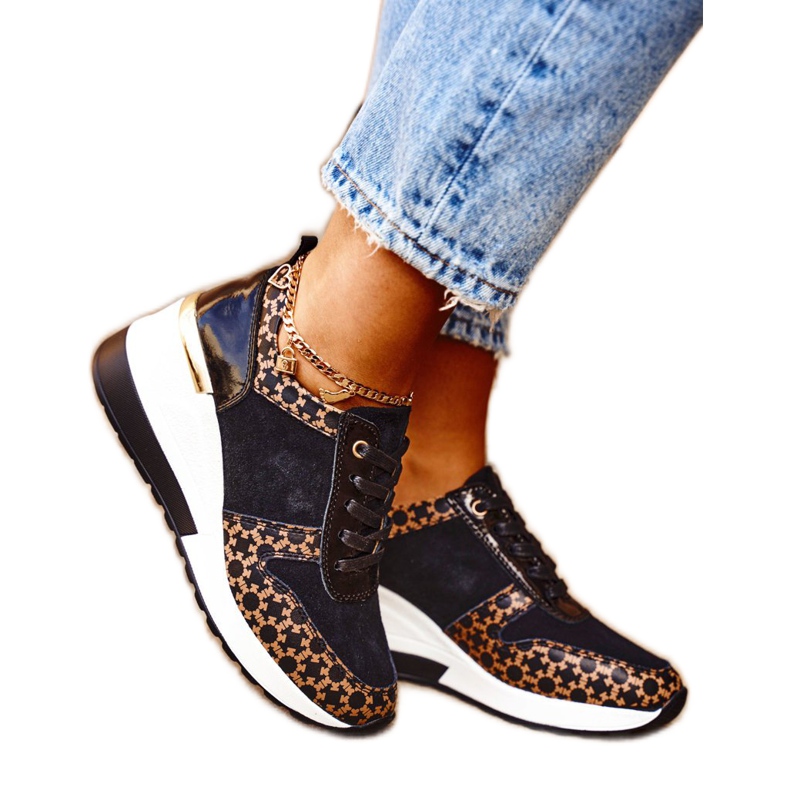 S.Barski Încălțăminte sport pentru femei Adidași Negru Alb Metronus bej