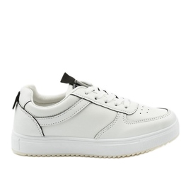 Adidași albi cu inserții negre KK-203 negru Adidași albi cu inserții negre KK-203 negru