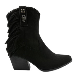 Cizme de cowboy din piele neagră de la Lamimeila negru