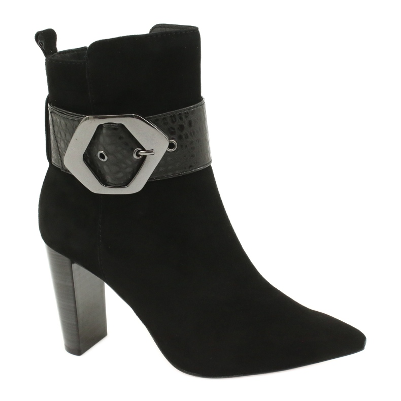 Caprice Cizme din piele neagră cu o cataramă 25317-25 025 negru