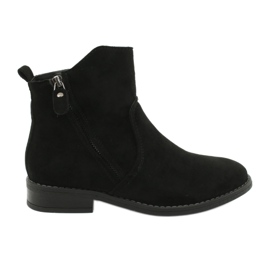 Evento Botine negre din piele intoarsa cu fermoare negru Evento Botine negre din piele intoarsa cu fermoare negru