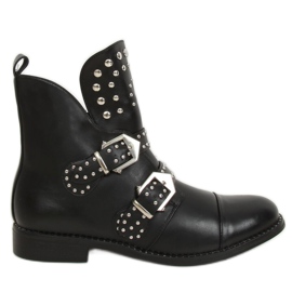 Cizme negre cu știfturi negru A2300 Negru