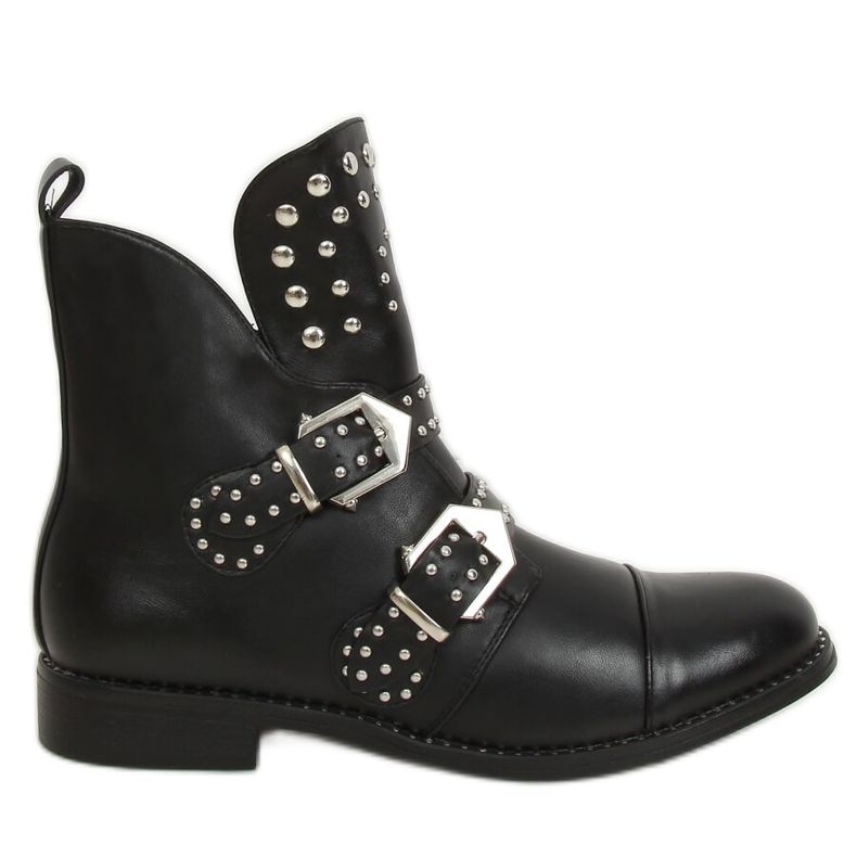 Cizme negre cu știfturi negru A2300 Negru Cizme negre cu știfturi negru A2300 Negru