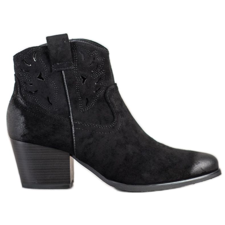 Cizme de cowboy ajurate VINCEZA negru