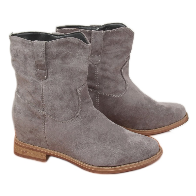 Cizme gri cu toc ascuns NC952 Gri Cizme gri cu toc ascuns NC952 Gri