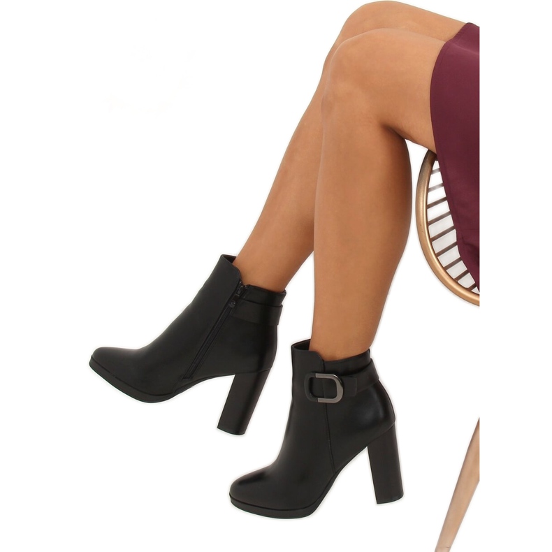 Cizme negre cu toc înalt BM-9093 Negre negru Cizme negre cu toc înalt BM-9093 Negre negru