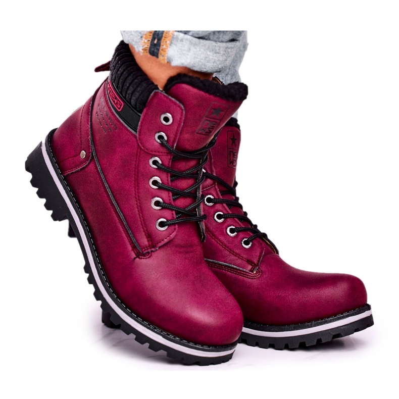 EVE Cizme de damă Burgundy Grunders roșu multicolor EVE Cizme de damă Burgundy Grunders roșu multicolor