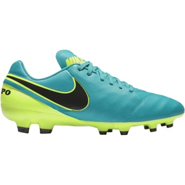 Pantofi de fotbal Nike Tiempo Genio Ii Leather Fg 819213 307 negru albastru