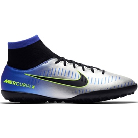 Pantof de fotbal Nike Mercurial X Victory 6 Df Neymar Tf 921514 407 verde, albastru, gri / argintiu albastru