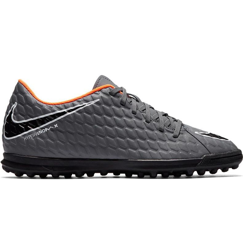 Ghete de fotbal Nike Hypervenom Phantom X 3 Club Tf Jr AH7298 081 gri / argintiu, portocaliu, gri / argintiu gri