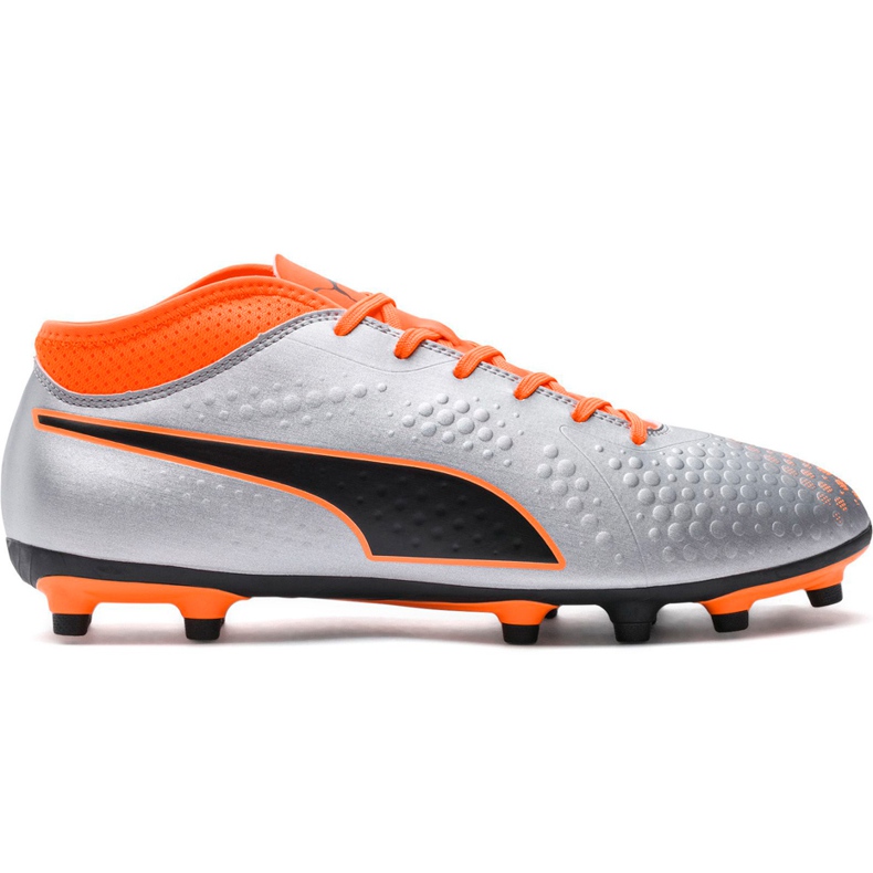 Pantofi de fotbal Puma One 4 Syn Fg gri-portocaliu 104749 01 multicolor argint