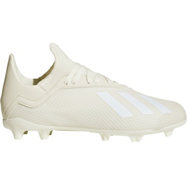 Ghete de fotbal Adidas X 18.3 Fg Jr DB2417 alb, crem bej