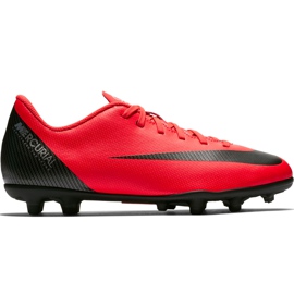 Pantof de fotbal Nike Mercurial Vapor 12 Club Gs CR7 FG / MG Jr AJ3095 600 multicolor roșu