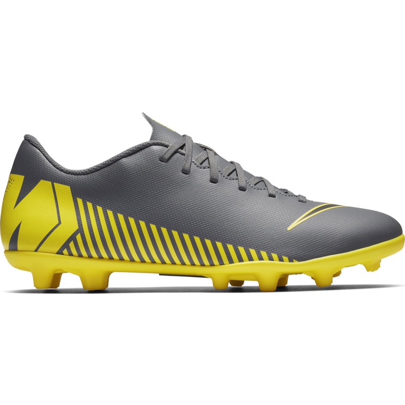 Pantofi de fotbal Nike Mercurial Vapor 12 Club Mg AH7378 070 gri, galben gri