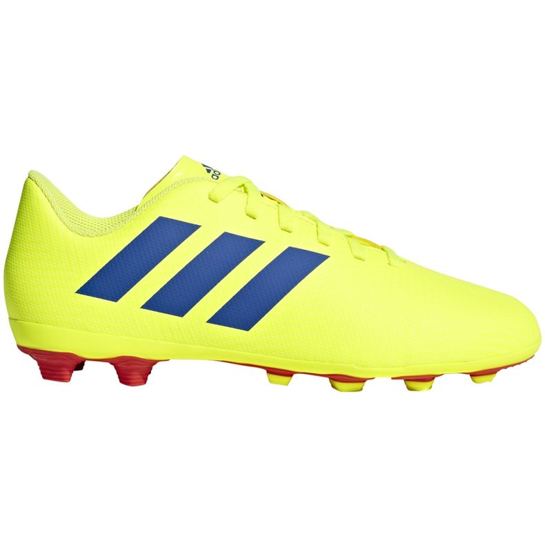 Ghete de fotbal adidas Nemeziz 18.4 FxG Jr galben albastru CM8509 multicolor