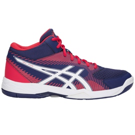 Pantofi de volei pentru bărbați Asics Gel-Task Mt B703Y-400 alb, roșu, bleumarin albastru marin
