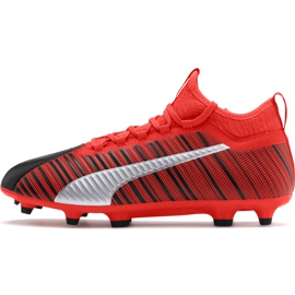 Ghete de fotbal Puma One 5.3 Fg Ag roșu-negru 105604 01 multicolor roşu