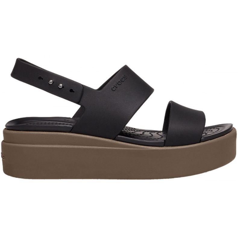 Sandale Crocs pentru femei Brooklyn Low Wedge W maro 206453 07H negru